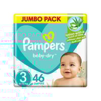 حفاضات بامبرز رقم 3 وسط عدد 46 حبة