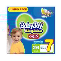 حفاضات بيبي جوي رقم 7 كلوت عدد 26 حبة