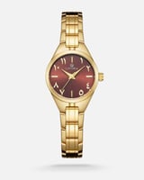 ساعة نسائية بتصميم أنيق بلون ذهبي