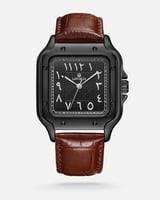 ساعة رجالية جلد بتصميم كلاسيكي