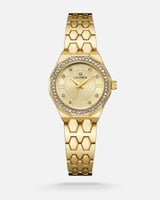 ساعة نسائية بتصميم عصري بلون ذهبي