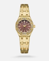 ساعة نسائية بتصميم مستوحى بلون ذهبي