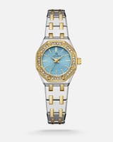 ساعة نسائية بتصميم مستوحى بلون ذهبي مع فضي