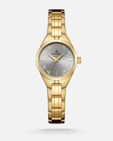 ساعة نسائية بتصميم أنيق بلون ذهبي