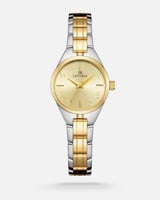 ساعة نسائية بتصميم أنيق بلون ذهبي مع فضي