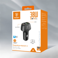 شاحن سيارة بمنفذين PD - USB قوة 38 W ماركة SPON
