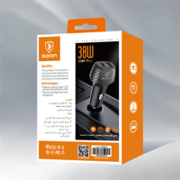 شاحن سيارة بمنفذين PD - USB قوة 38 W ماركة SPON