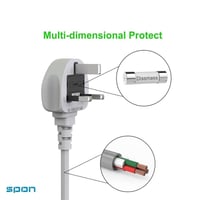 توصيلة كهربائية 4 أفياش و 3 منافذ USB ومنفذ تليب س...