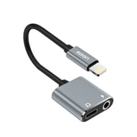 تحويلة مخرجين للايفون Aux - صوت ومنفذ شاحن