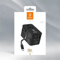 محول سفر عالمي بقوة 70 واط يدعم الشحن السريع مع كي...