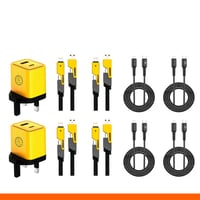 بكج 4 كيابل مترين قماش + 4 كيبل متعدد الاستخدام +...