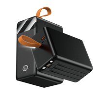 باور بنك 80 الف مع 3 كيابل مدمجة و 3 منافذ شحن و ا...