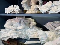 طقم فستان اطفال سماوي