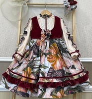 فستان مع فيست مخمل انيق (تسليم فوري)