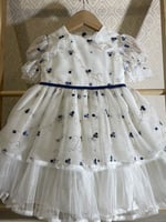 فستان مطرز ازرق