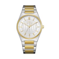 ساعة رجالية فضي ذهبي مينا ابيض ماركة سان لوريس