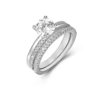 خاتم زركون فضي من ماركة فايلت