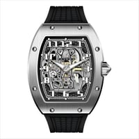 ساعة رجالية فضي مينا أسود ربل اوتوماتيك ماركة فايل...