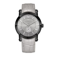 ساعة رجالية جلد رمادي مينا رمادي ماركة سان لوريس