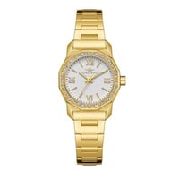 ساعة نسائية ذهبي مينا أبيض من ماركة سان لوريس