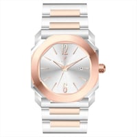 ساعة رجالية فضي نحاسي مينا أبيض ماركة فايلت