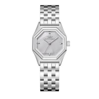 ساعة نسائية فضي مينا أبيض من ماركة سان لوريس