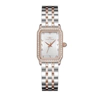 ساعة نسائية فضي نحاسي مينا أبيض من ماركة سان لوريس