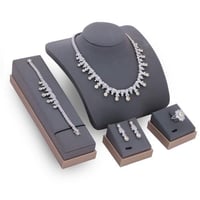 طقم زركون فضي فص أصفر من ماركة فايلت