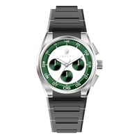 ساعة رجالية سيلكون فضي مينا أخضر ماركة فايلت