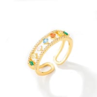 خاتم زركون ذهبي فص ملون من فايلت