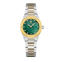 ساعة نسائية فضي ذهبي مينا أخضر ماركة فايلت