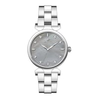 ساعة نسائية فضي مينا رمادي من ماركة سان لوريس