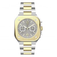 ساعة رجالية فضي ذهبي مينا رمادي ماركة فايلت