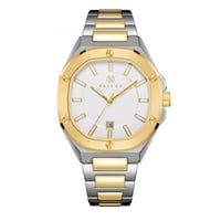 ساعة رجالية فضي ذهبي مينا أبيض ماركة فايلت