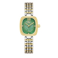 ساعة نسائية فضي ذهبي مينا أخضر من ماركة سان لوريس