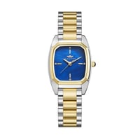 ساعة نسائية فضي ذهبي مينا كحلي من ماركة سان لوريس