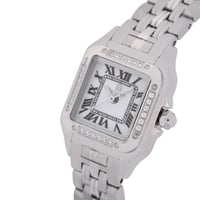 ساعة نسائية ألماس فضي مينا أبيض ماركة فايلت