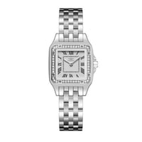 ساعة نسائية فضي مينا أبيض من ماركة سان لوريس