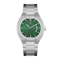 ساعة رجالية ألماس فضي مينا أخضر ماركة فايلت