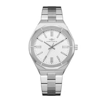 ساعة رجالية فضي مينا ابيض ماركة سان لوريس