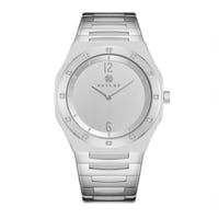 ساعة رجالية ألماس فضي مينا أبيض من ماركة فايلت