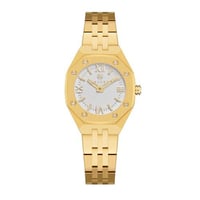 ساعة نسائية ألماس ذهبي مينا أبيض ماركة فايلت