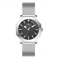 ساعة رجالية فضي مينا أسود من ماركة سان لوريس