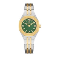 ساعة نسائية ألماس فضي ذهبي مينا أخضر ماركة فايلت