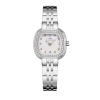 ساعة نسائية فضي مينا أبيض ماركة سان لوريس