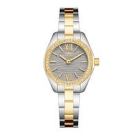 ساعة نسائية فضي ذهبي مينا رمادي ماركة سان لوريس