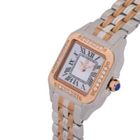 ساعة نسائية ألماس فضي نحاسي مينا أبيض ماركة فايلت