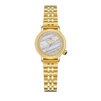 ساعة نسائية ذهبي مينا أبيض من ماركة سان لوريس
