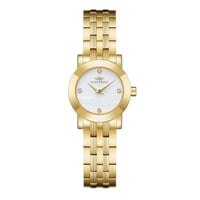 ساعة نسائية ذهبي مينا ابيض ماركة سان لوريس
