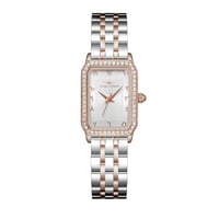 ساعة نسائية فضي نحاسي مينا أبيض من ماركة سان لوريس